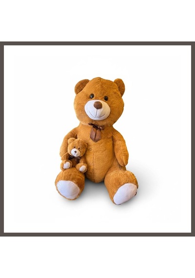 Bezos 62518 100 Cm Yavrulu Ayı Peluş Nxrlvng Çok Renkli