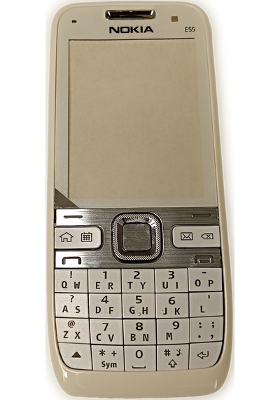 Nokia E55 Kasa Kapak Tuş Takımı E55 Uyumlu Beyaz Renk Orta Kasa Ö
