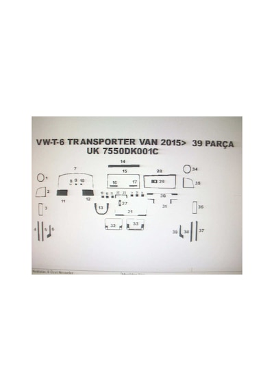 Wv T7 Transporter 2014-2018 39 Parça Torpido Kaplama Renk Ceviz