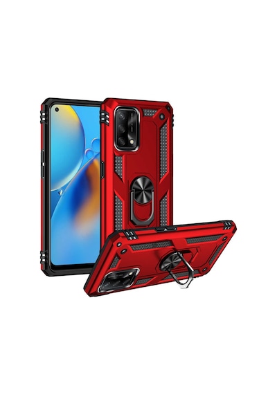 Oppo A74 4G Kılıf Zore Vega Yüzüklü Standlı Zırh Kılıf