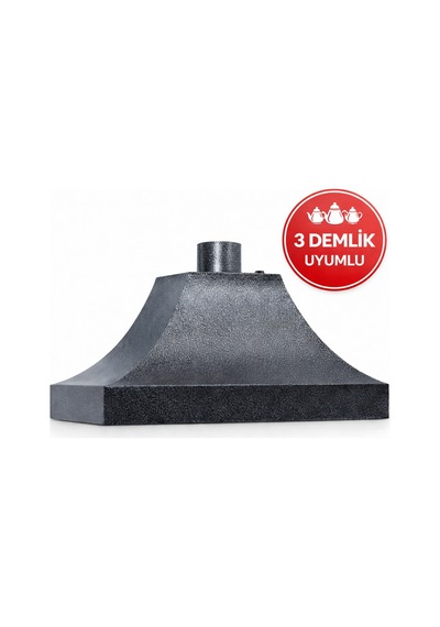 3 Demlik Uyumlu Statik Davlumbaz Gri Çay Kazanı Davlumbazı - Dms9032304617135