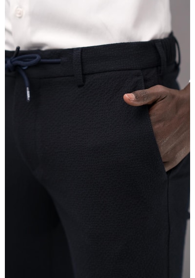 Ecer Regular Fit Yan Cepli Kışlık Gofre Kumaş Pantolon Lacivert