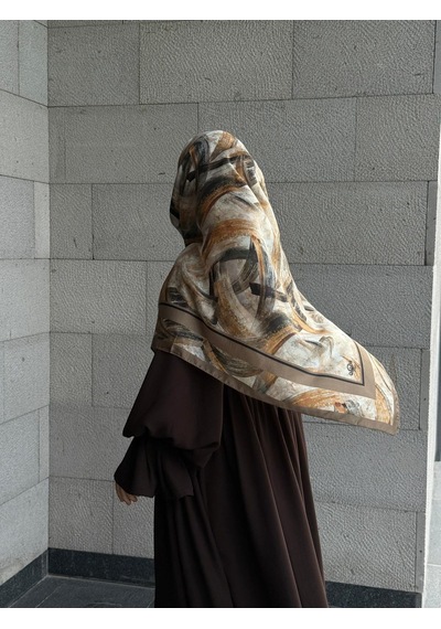 Qalortex Scarf Pamuklu Soft Fırça Desen Eşarp-küf Yeşil
