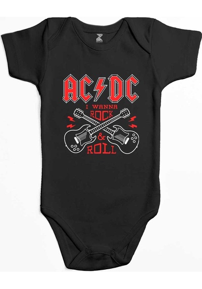 Zepplin Giyim Ac Dc Wanna Pembe Bebek Body Zıbın