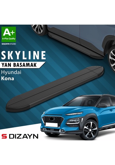 S-dizayn Hyundai Kona Skyline Siyah Yan Basamak 173 Cm 2018-2023 A+ Kalite