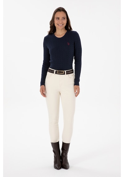 U.S. Polo Assn. Kadın Lacivert Bisiklet Yaka Basic Kazak 50313626-VR033 U.S. Polo Assn. Kadın Lacivert Bisiklet Yaka Basic Kazak 50313626-VR033