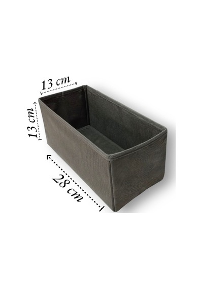Antrasit 4'lü Çekmece Içi Düzenleyici Organizer Set - Çok Amaçlı Dolap Içi Kutu Seti Kumaş Gri Diğer
