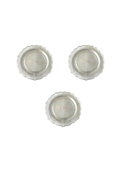 Plastik Sert Mika Şeffaf Tabak - Parti Sunum Yemek Tabağı - Yuvarlak - 26 Cm. - 6 Adetlik 3 Paket Şeffaf