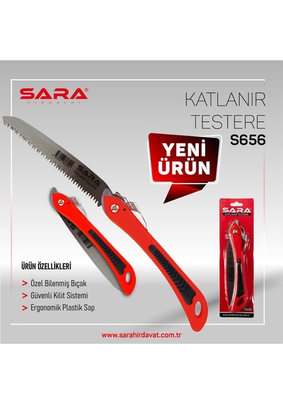 Katlanır Testere El Testeresi Budama Testere Kilit Mekanizmalı Ürün Kodu : S 656