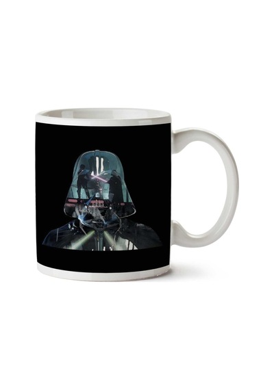 Darth Vader Battle Silhouette Star Wars İki Tarafı Baskılı Kupa Bardak