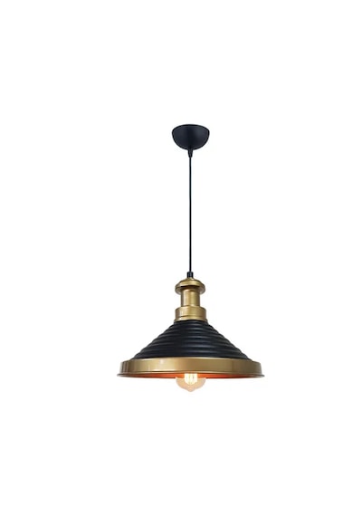 Montero Dekoratif Altın Çerçeveli Siyah Metal Sarkıt Lamba Loft Stil Ra-avz- 4930-92-14