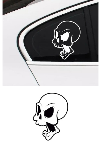 Kızgın Kuru Kafa Sticker, Oto Sticker, Motor Sticker 20x15 Cm