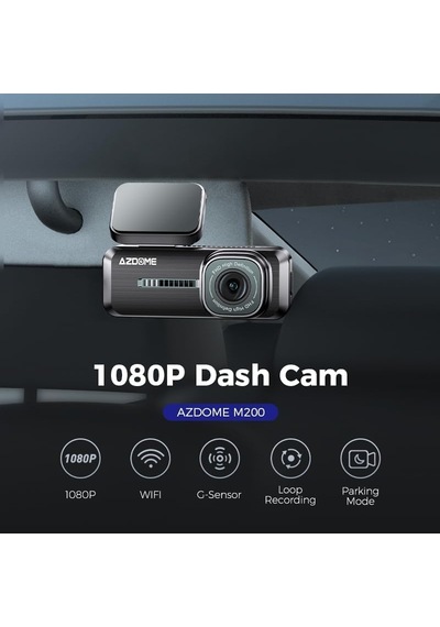 Azdome M200 Full Hd Araç Kamerası - Wifi, 150 Geniş Açı, Gece Görüşü Siyah Azdome Türkiye li