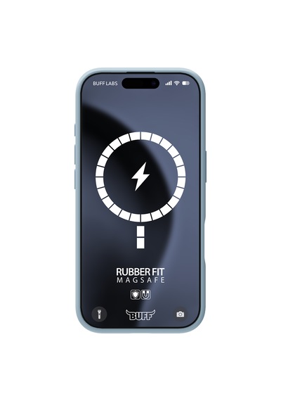 Apple Uyumlu iPhone Buff 16 Pro Magsafe Rubber Fit Silikon Kılıf Light Blue