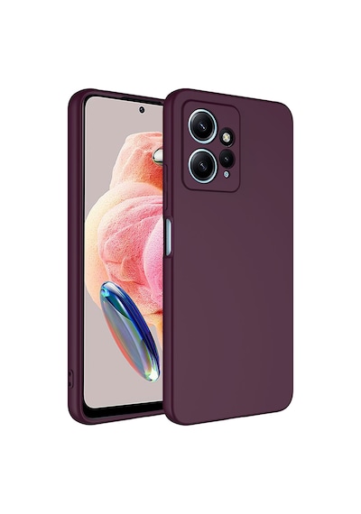 Xiaomi Redmi Note 12 4g Kılıf Yumuşak Silikon Kamera Korumalı Lansman Pazarplus Koyu Mor