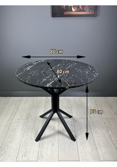 Saray Siyahmermer Yuvarlak Mutfak Masası Yemek Masa Balkon Masa Metal Siyah Ayak 80 Cm Saray Siyahmermer Yuvarlak Mutfak Masası Yemek Masa Balkon Masa Metal Siyah Ayak 80 Cm