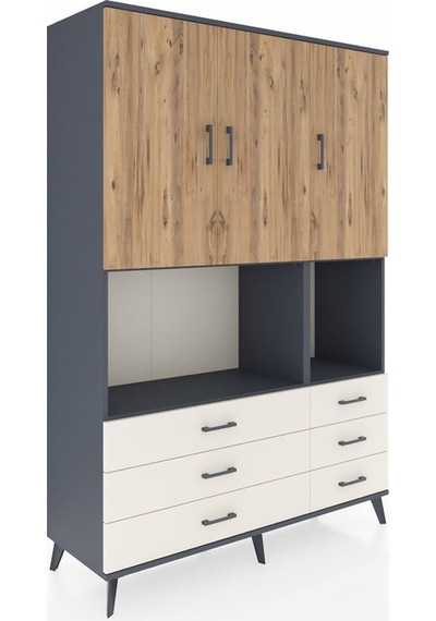 Hyperion Dolap 6 Raflı 6 Çekmeceli 3 Kapaklı 132x44x195 Antra... Antrasit Hyperion Dolap 6 Raflı 6 Çekmeceli 3 Kapaklı 132x44x195 Antra... Antrasit
