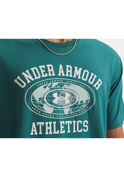 Under Armour Ua M 60/40s Armor Globe Ss Erkek Günlük Tişört 6009261-338 Yeşil Yeşil
