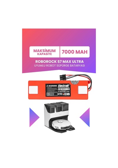Roborock S7 Max Ultra Batarya 7000mah Pil Robot Süpürge Bataryası