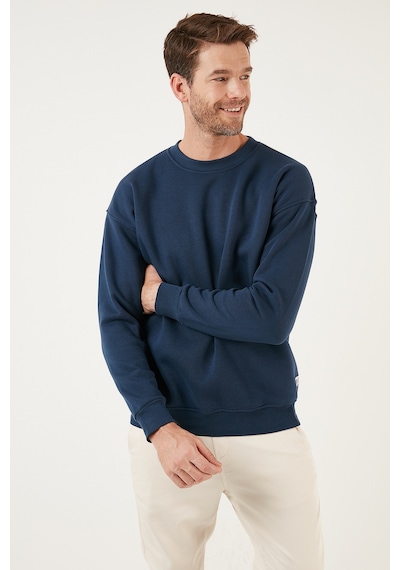 Buratti Regular Fit Bisiklet Yaka Pamuklu Içi Tüylü Yumuşak Şardonlu Erkek Sweat 5905255 Indigo