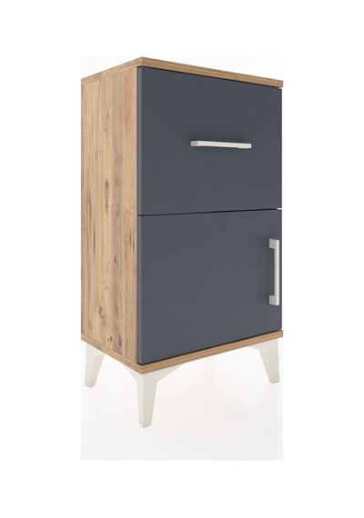 Arges Komodin 3 Raflı Tek Kapaklı 44x30x80 Çam-antrasit Atlas Çam
