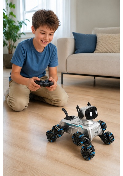 Brb2 Aı Akıllı Robot Köpek - 360 Hareketli, Uzaktan Ve Bilekten Kontrollü, Işıklı Sesli Ve Sprey Efektli