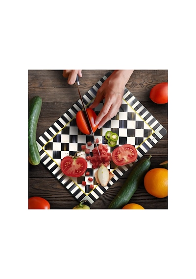 2'li Cam Kesme Tahtası Ve Sunumluk Mackenzie Desenli 20 X 30 Cm Ve 25 X 35 Cm Çok Renkli