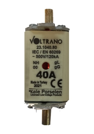 Voltrano Kale Porselen 40a 00 Boy Bıçaklı Sigorta Buşonu Nh00