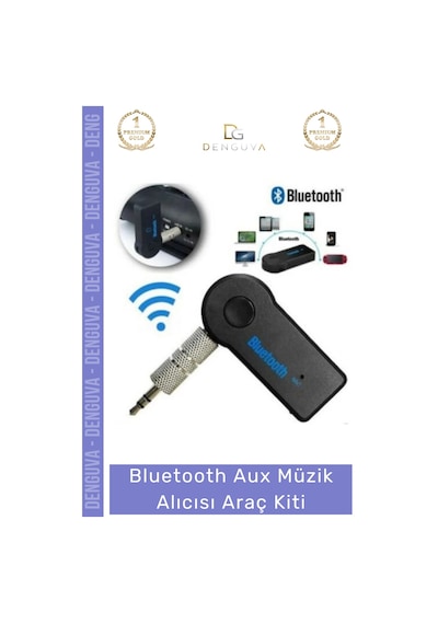 Araçkiti Kablosuz Bluetooth Ses Aktarım Modülü Mikrofonlu Handsfree Aux Müzik Alıcısı Araç Kiti