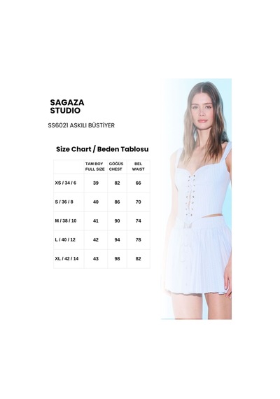 Sagaza Studio Ss6021 Askılı Önden Bağlamalı Büstiyer Bebe Mavisi