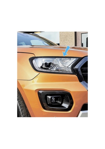 Ford Ranger T7 T8 Far Koruma Çerçevesi Seti Ön Far Çerçevesi Kaplama / Trim Siyah
