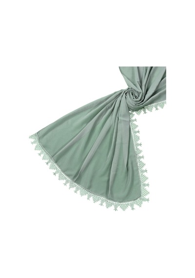 Mim Eşarp İğne Oyalı Şal Namaz Ve Mevlüt Örtüsü 60x150 Cm Gri