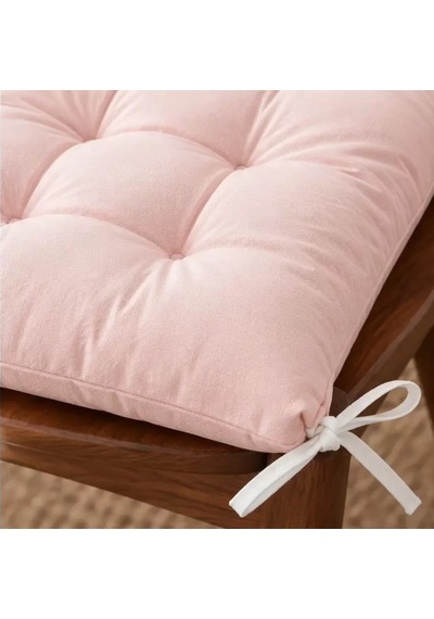 4 Lü Kapitone Bağcıklı Sandalye Minderi 40 40 3 Cm Pembe 40 40 3 Cm 4 Adet