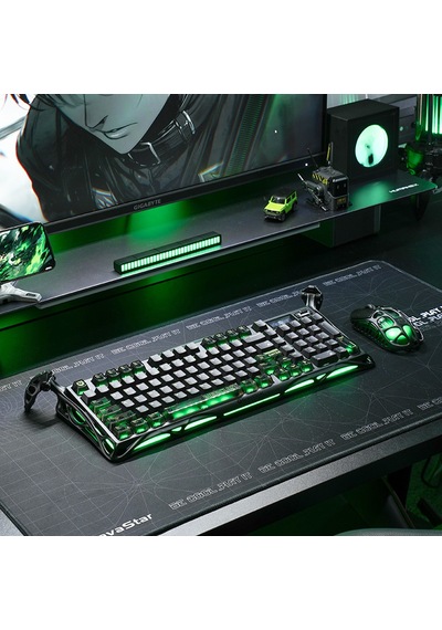 Gravastar Mercury K98 Pro Mekanik Kablosuz Gaming Klavye Phantom Black, İngilizce Q, Ufo Switch %9