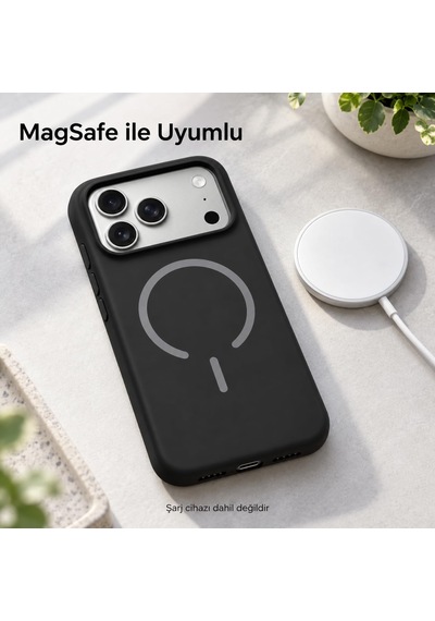 İphone 17 Pro Max İle Uyumlu Magsafe Destekli Premium Silikon Kılıf