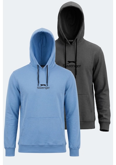 Slazenger Onca 2 Li Set Erkek Sweatshırt Koyu Gri - Turkuaz Slazenger Onca 2 Li Set Erkek Sweatshırt Koyu Gri - Turkuaz