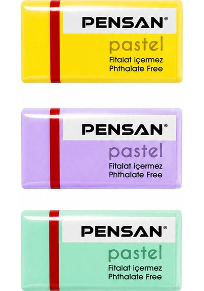 Pensan Pastel Renkli Silgi 3 Adet