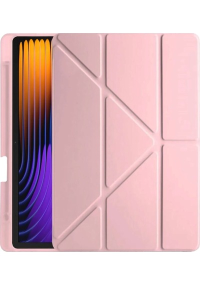 Xiaomi Pad 7 Pro Kılıf Kalemlikli Mars Tablet Kılıfı - Rose Gold Arka Kapak