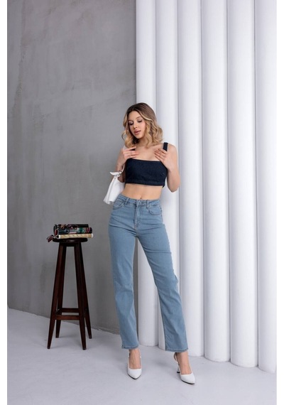 Zdnjeans Kadın Açık Mavi Yüksek Bel Jean Pantolon