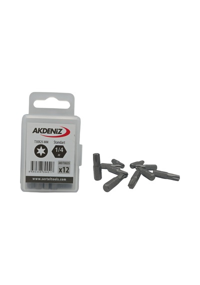Akdeniz AKD/T30225 1/4 Torx T30 x 25 MM Bits Uç 24'lü