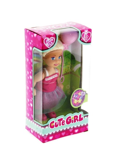 Cute Girl Pembe Balonlu Sarışın Mini Bebek