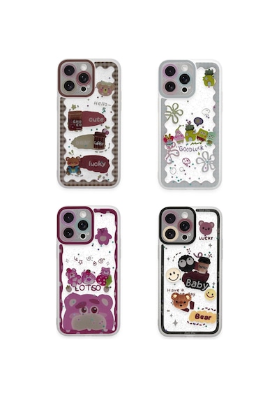 Newface - 617 - iPhone Uyumlu 14 Pro Kılıf Sweet Desenli Silikon Kapak - Csmo-tex - - Sarı