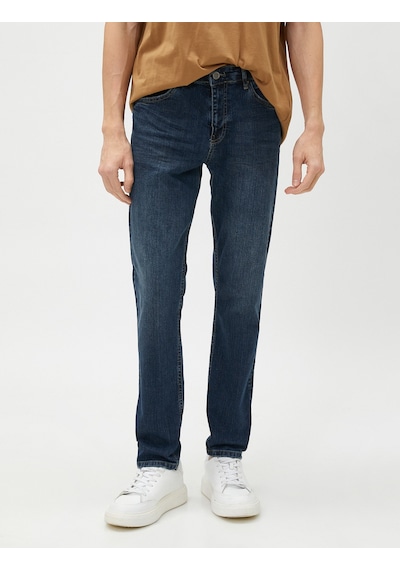 Koton Slim Fit Kot Pantolon - Brad Jean Koyu İndigo 3sam40230nd 3sam40230nd741 İndigo