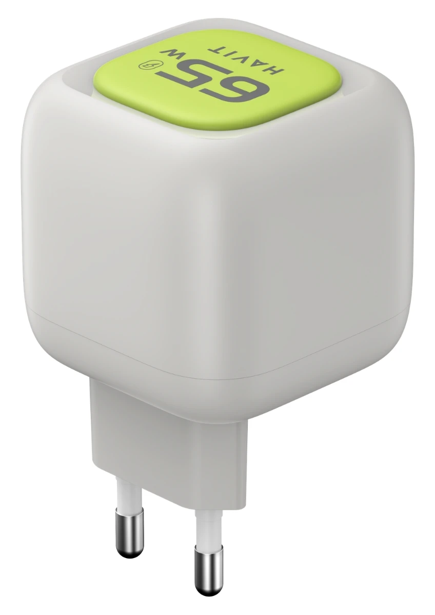 Havit Uc253 65w Gan Hızlı Şarj Adaptörü Geri Çekilebilir Kablolu Pd Type-c - Gri Yeşil
