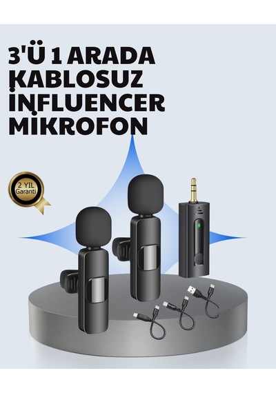 Kablosuz Yaka Mikrofonu Mobil Uyumlu Klipsli Gürültü Engelleme Çok Yönlü Kayıt Rüzgar Filtresi 8 Saat Pil Ömrü Mh-hs4516-8662