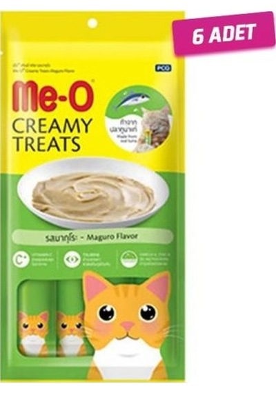 6 ADET - Me-o Meo Kremalı Mavi Yüzgeçli Orkinos Balıklı Kedi Sıvı
