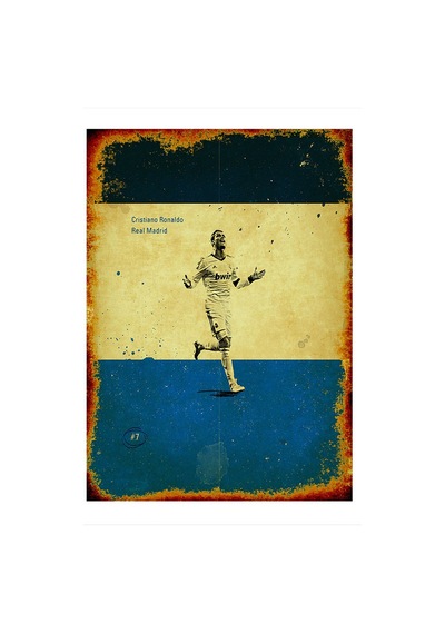 Bedeko Cristiano Ronaldo Real Madrid Tasarım Ahşap Tablo 25 Cm X 35 Cm