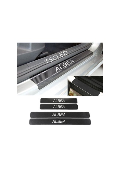 Fiat Albea Karbon Kapı Eşiği Koruma Sticker Yapıştırma (4 Adet)