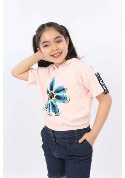 Toontoy Kids Toontoy Kız Çocuk Önü Çiçek Baskılı Tişört Pudra Toontoy Kids Toontoy Kız Çocuk Önü Çiçek Baskılı Tişört Pudra
