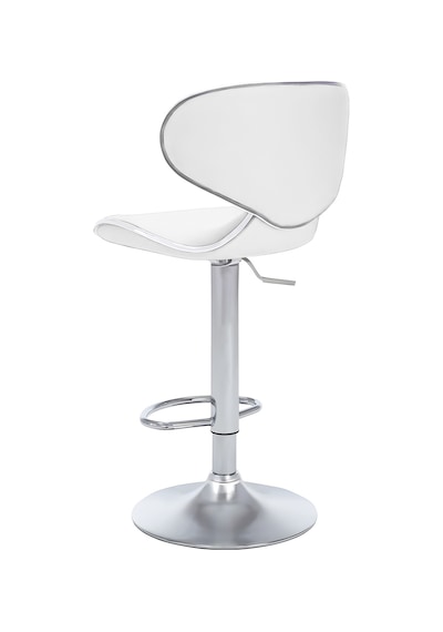 Bürocci Zen Bar Taburesi - Beyaz Modern Deri Metal Ataklı Yüksek Tezgah Sandalyesi - 9549s0486 Beyaz